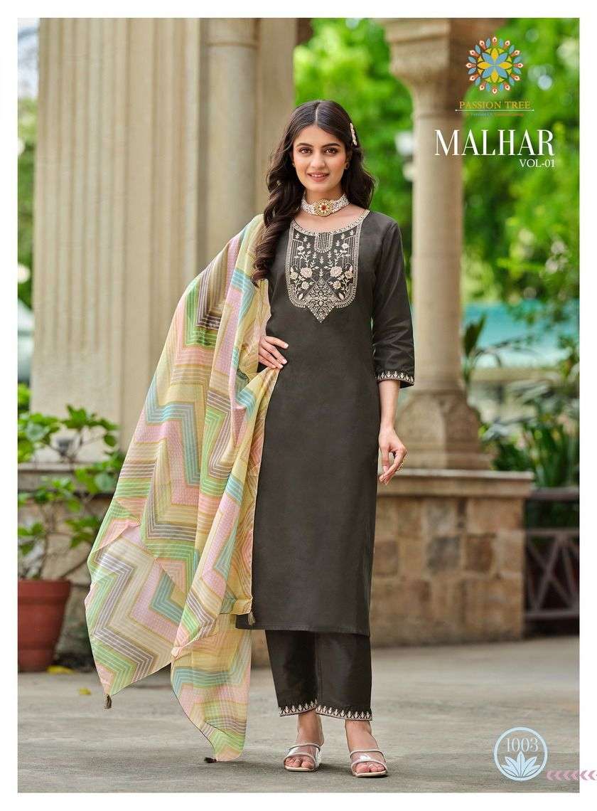 PASSION TREE MALHAR VOL 1 STRAIGHT KURTI WITH PANT AND DUPATTA SET 