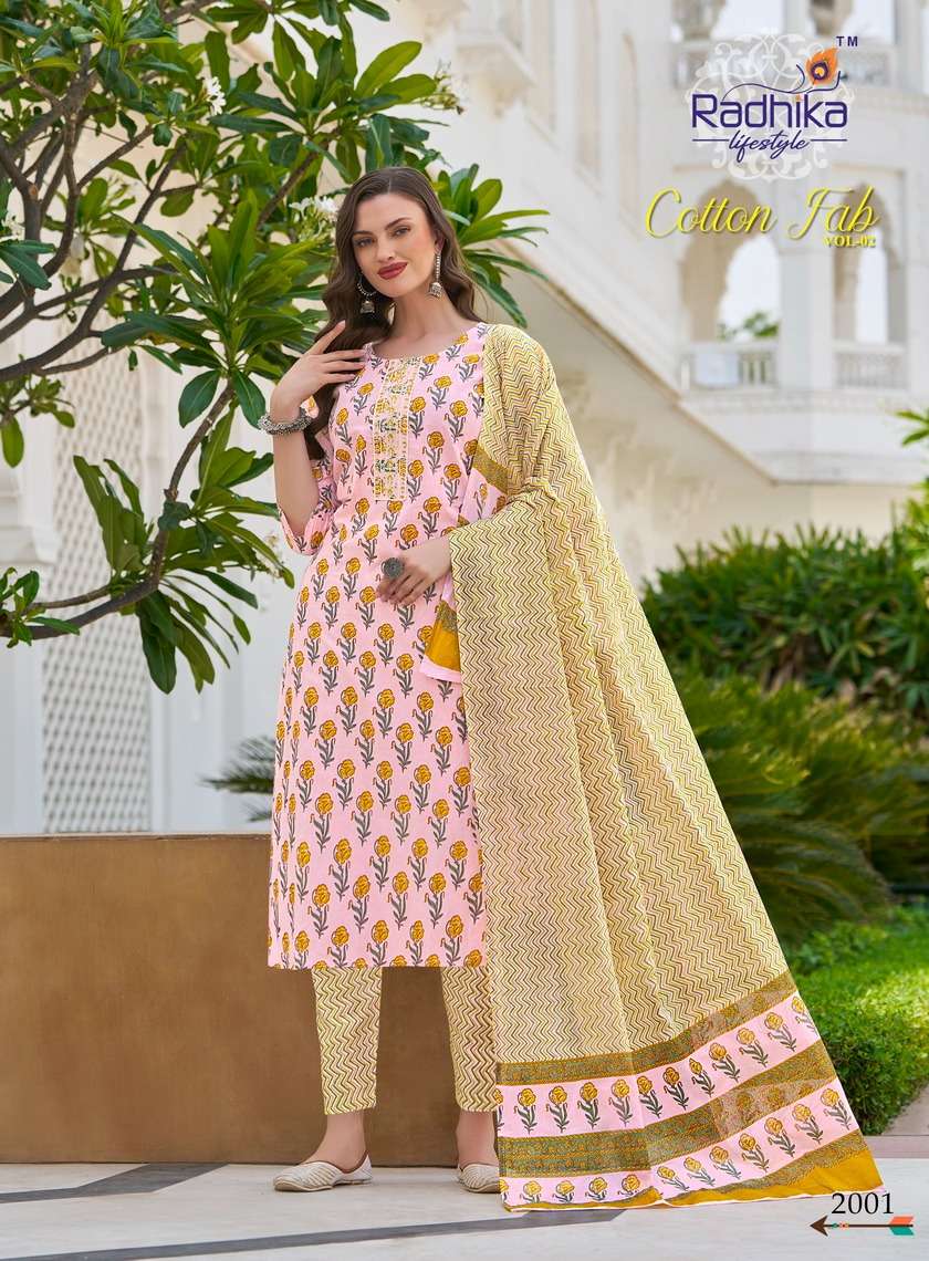 RADHIKA LIFESTYLE COTTON FAB VOL 2 COTTON PRINT FANCY KURTI COMBO SET 