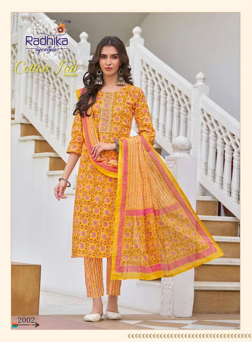 RADHIKA LIFESTYLE COTTON FAB VOL 2 COTTON PRINT FANCY KURTI COMBO SET 