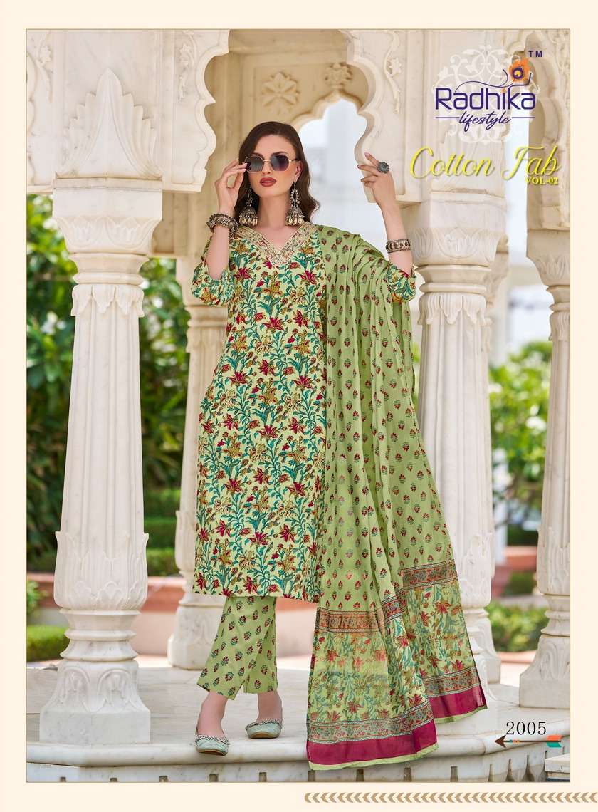 RADHIKA LIFESTYLE COTTON FAB VOL 2 COTTON PRINT FANCY KURTI COMBO SET 