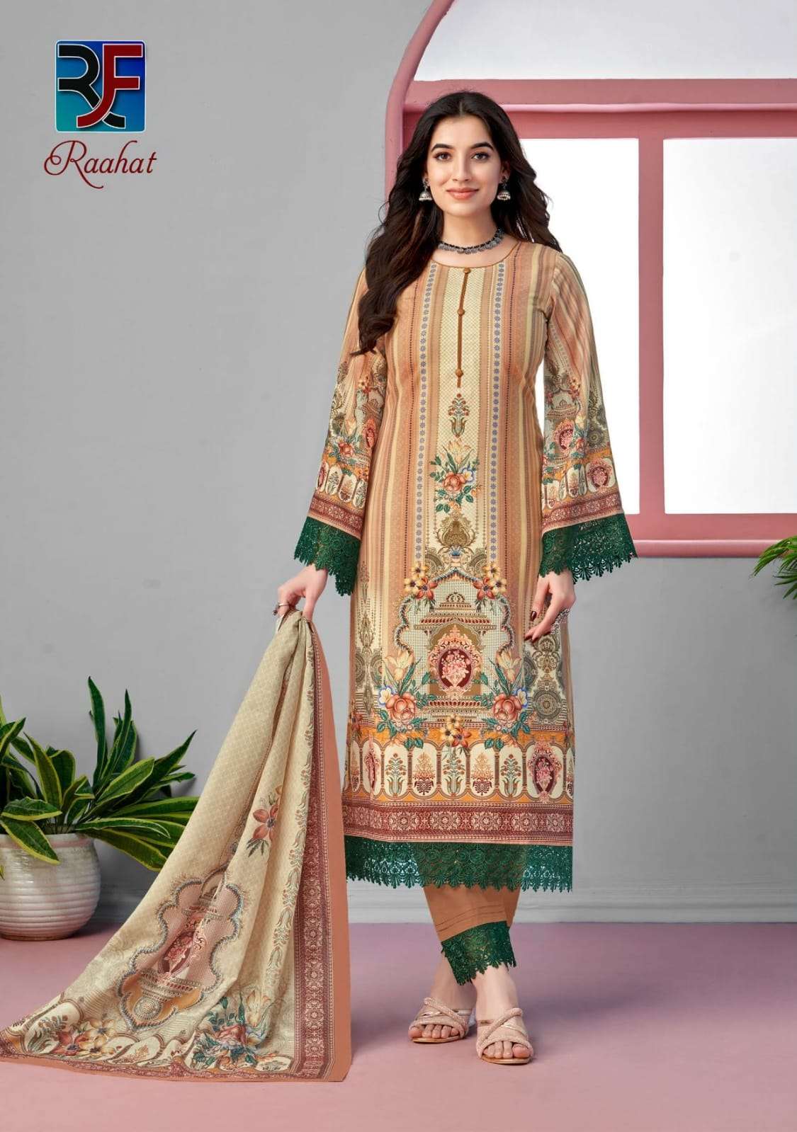 RAHI FAB RAAHAT VOL 1 LAWN COTTON DIGITAL KARACHI PRINT SALWAR SUIT