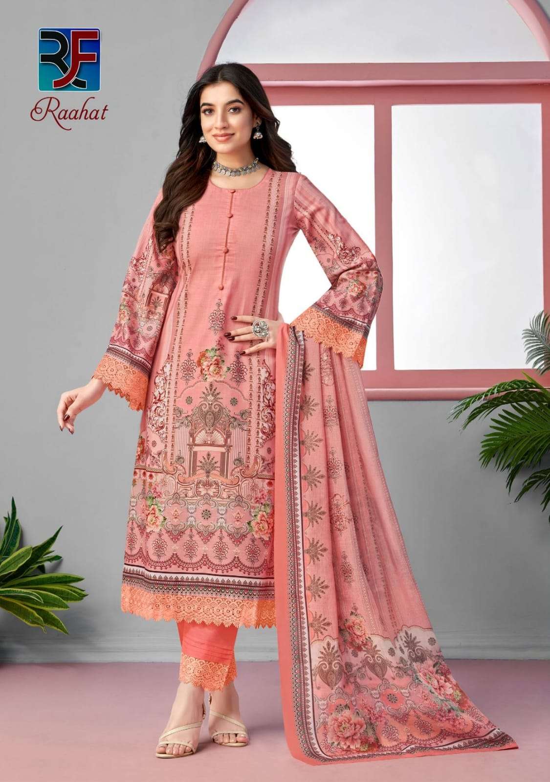 RAHI FAB RAAHAT VOL 1 LAWN COTTON DIGITAL KARACHI PRINT SALWAR SUIT
