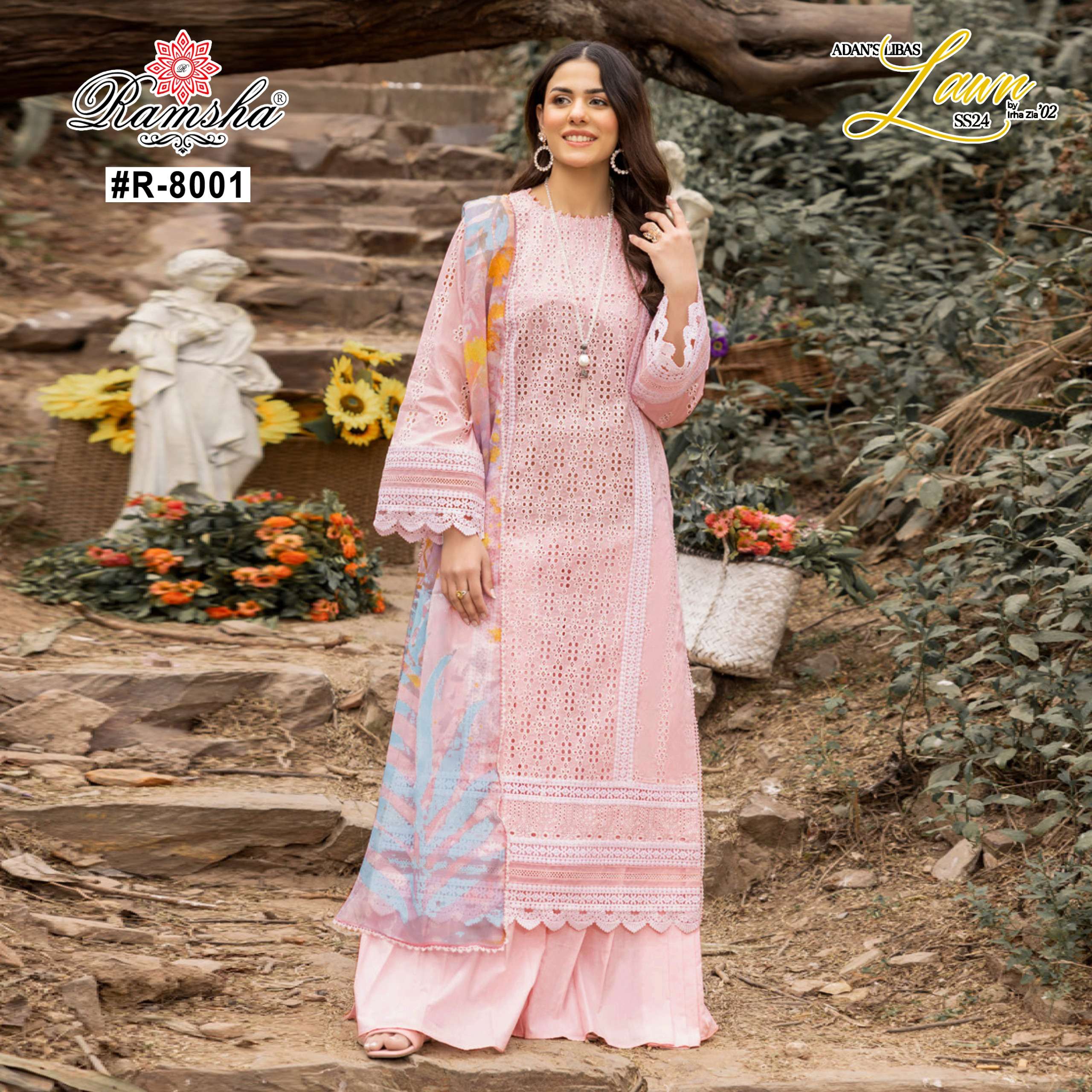 RAMSHA ADAN LIBAS COTTON HEAVY EMBROIDERY DESIGNER SUIT