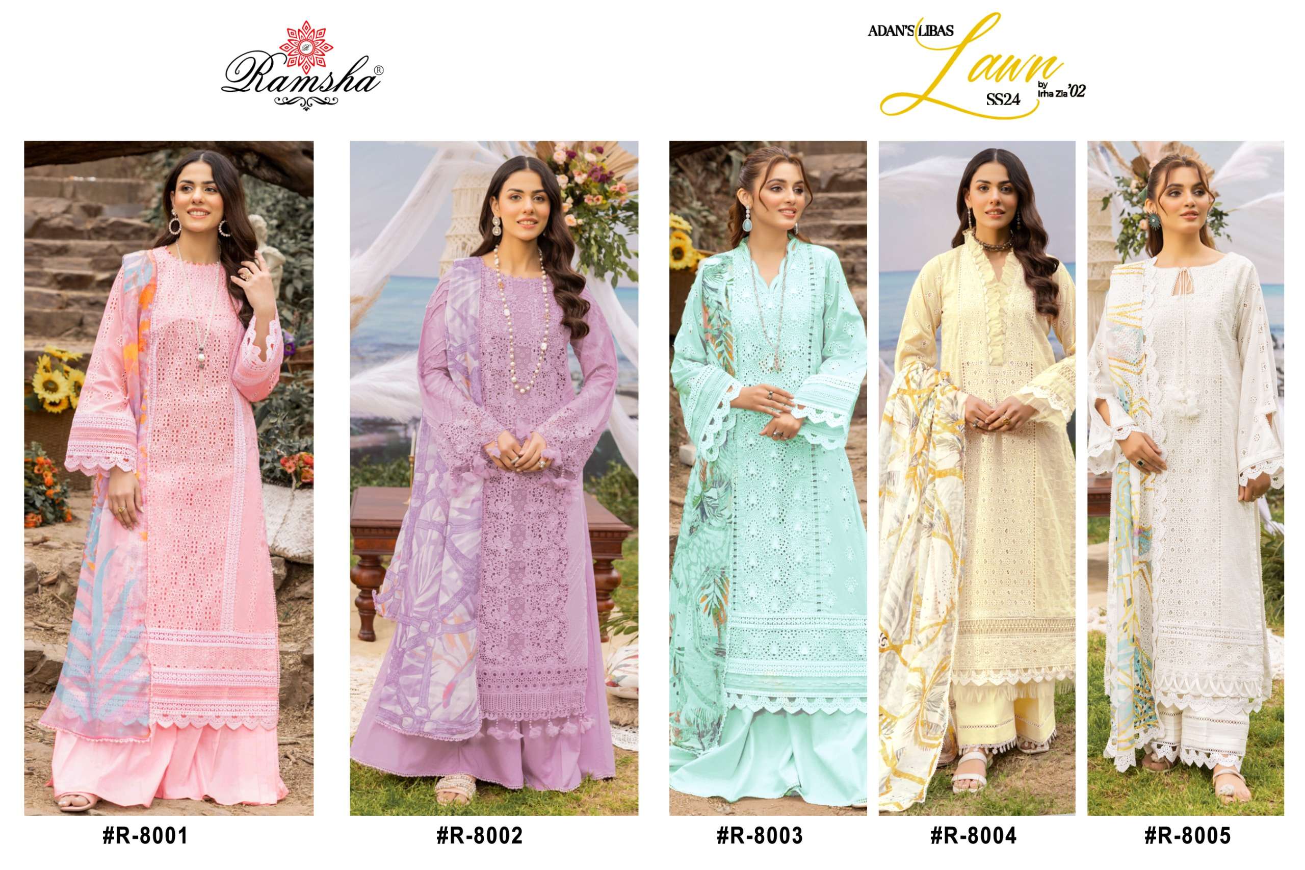 RAMSHA ADAN LIBAS COTTON HEAVY EMBROIDERY DESIGNER SUIT
