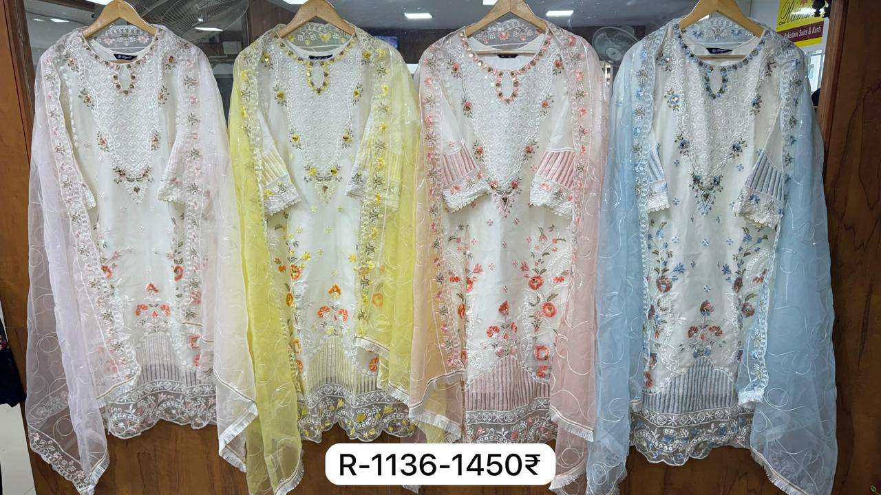 RAMSHA ORGANZA EMBROIDERY DESIGNER SUIT