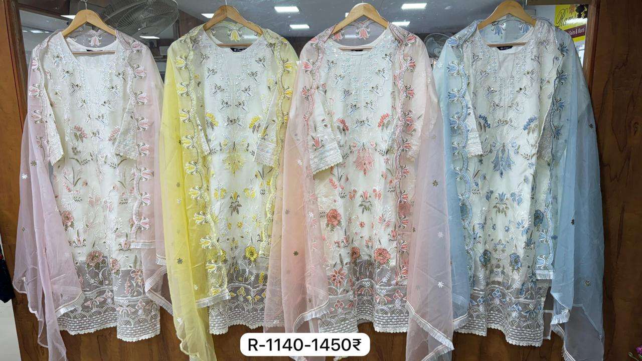 RAMSHA ORGANZA EMBROIDERY DESIGNER SUIT