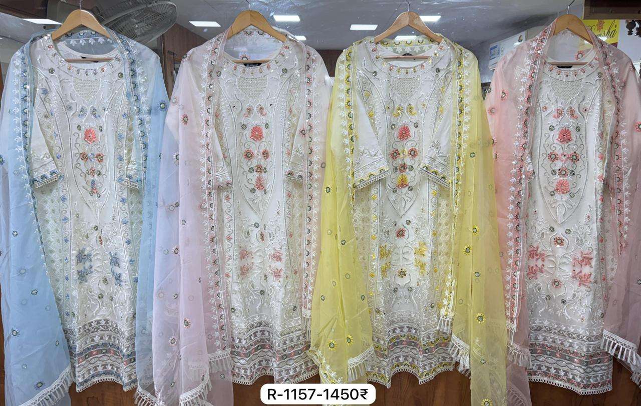 RAMSHA ORGANZA EMBROIDERY DESIGNER SUIT