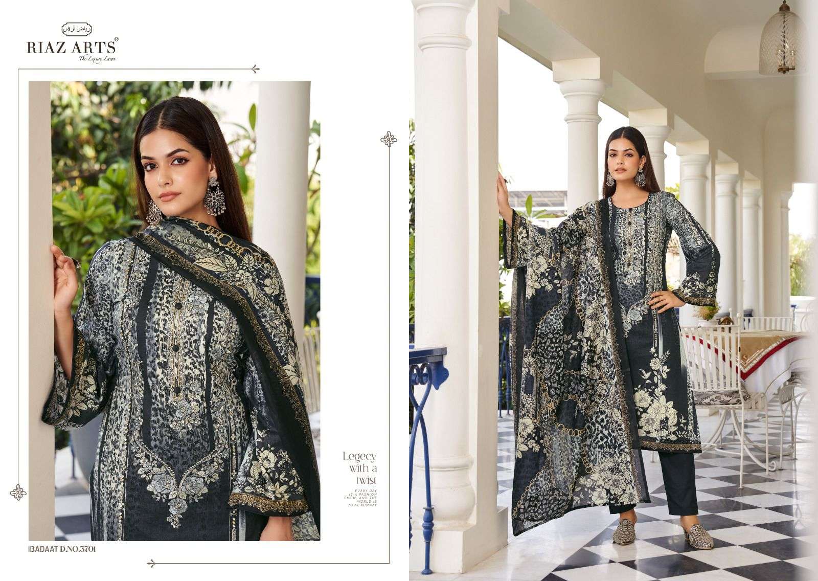 RIAZ ARTS IBADAAT LAWN COTTON DIGITAL PRINT SUIT