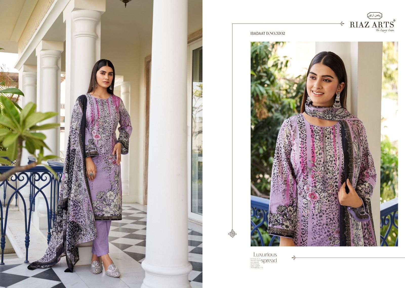 RIAZ ARTS IBADAAT LAWN COTTON DIGITAL PRINT SUIT