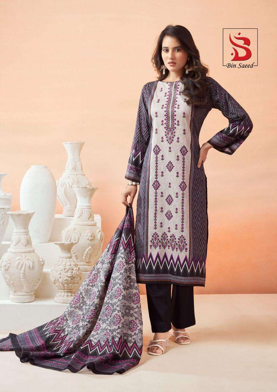 SAANVI TRENDS BIN SAEED MAHNOOR VOL 6 LAWN COTTON SALWAR SUIT