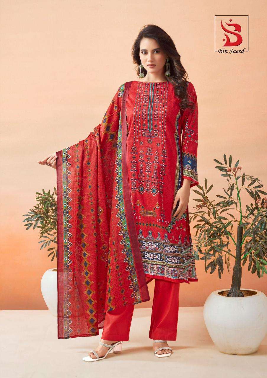 SAANVI TRENDS BIN SAEED MAHNOOR VOL 6 LAWN COTTON SALWAR SUIT