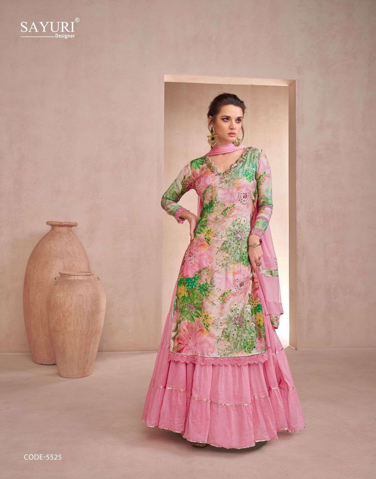 SAYURI DESIGNER DAHLEEZ MUSLIN HEAVY DESIGNER PARTY WEAR SUIT