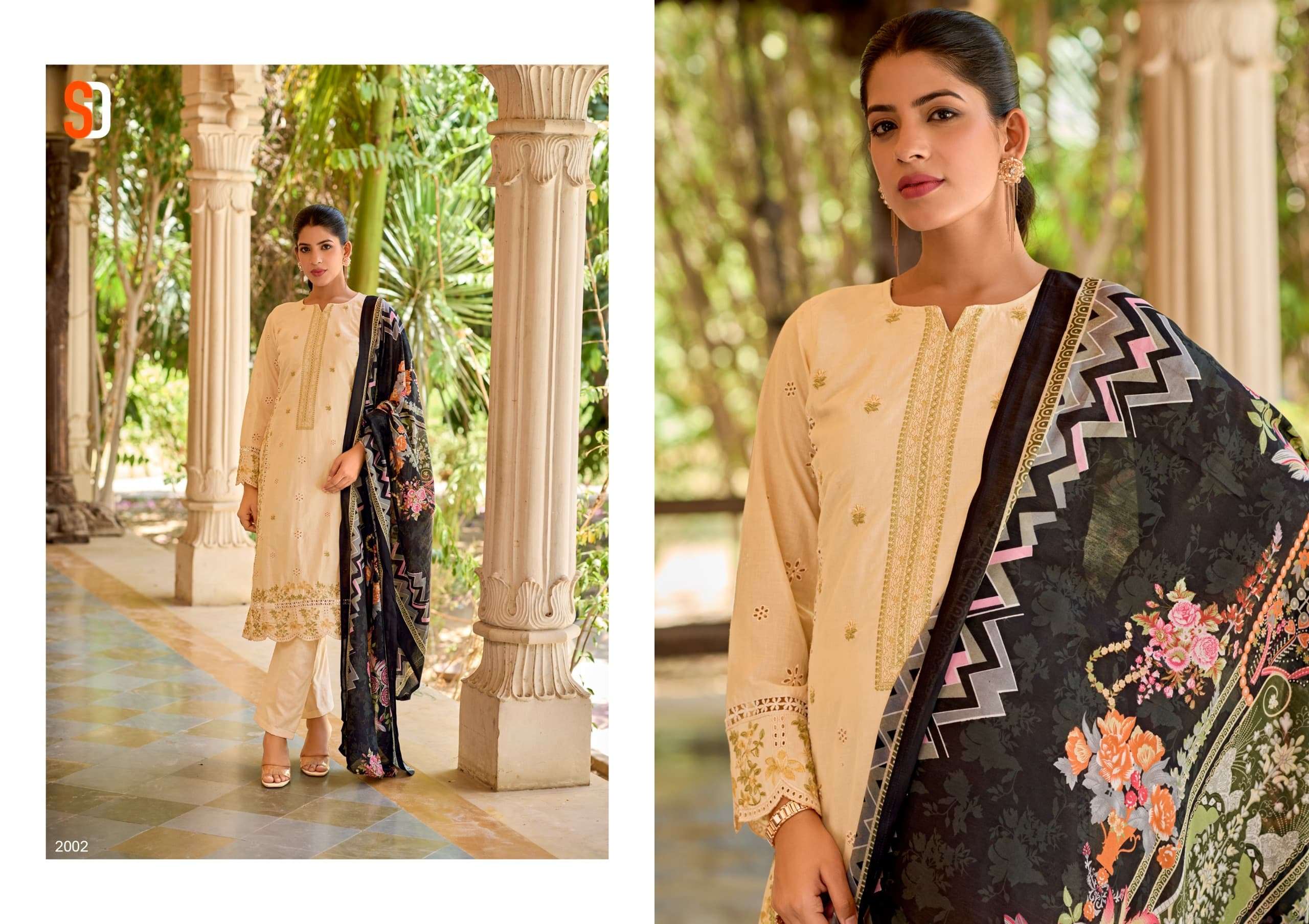 SHRADDHA DESIGNER CHARIZMA VOL 2 COTTON CHIKANKARI WORK SUIT