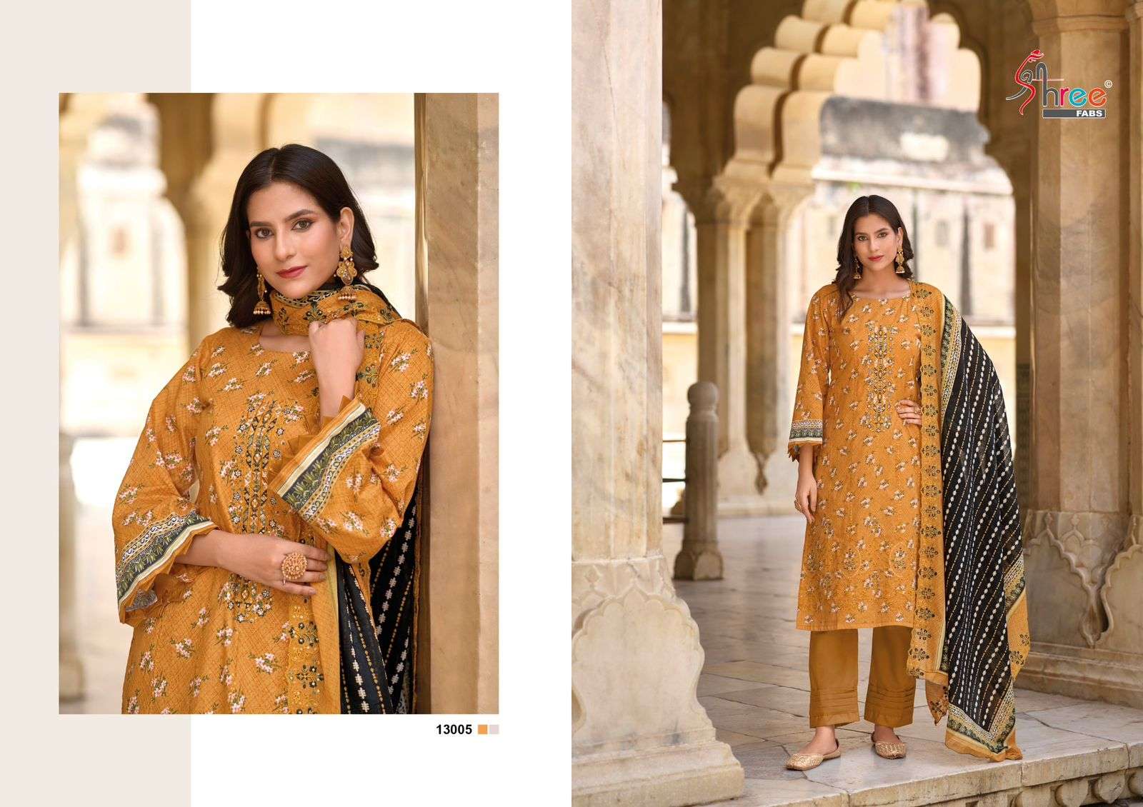 SHREE FABS BIN SAEED LAWN COLLECTION VOL 13 COTTON SELF EMBRODERY WORK SUIT