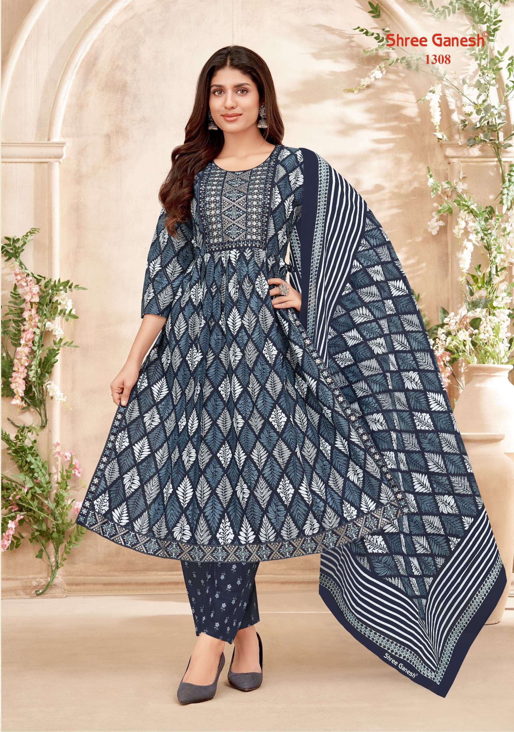 SHREE GANESH ZAARA VOL 3 COTTON NAIRA CUT PATTERN KURTI COMBO SET 