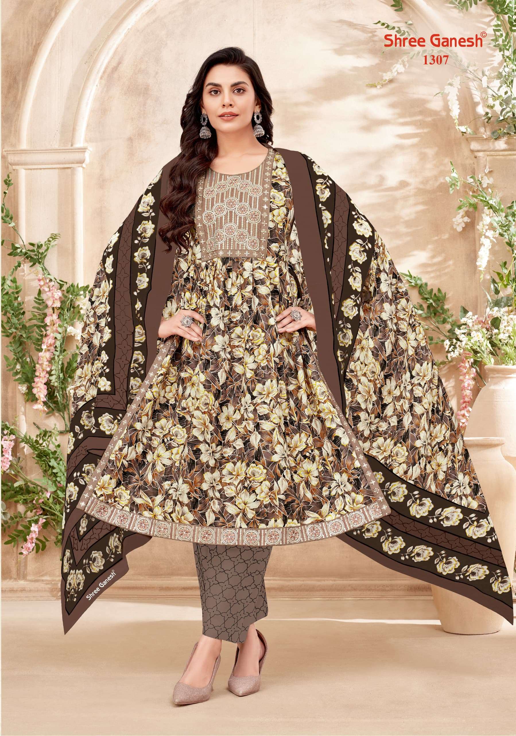 SHREE GANESH ZAARA VOL 3 COTTON NAIRA CUT PATTERN KURTI COMBO SET 