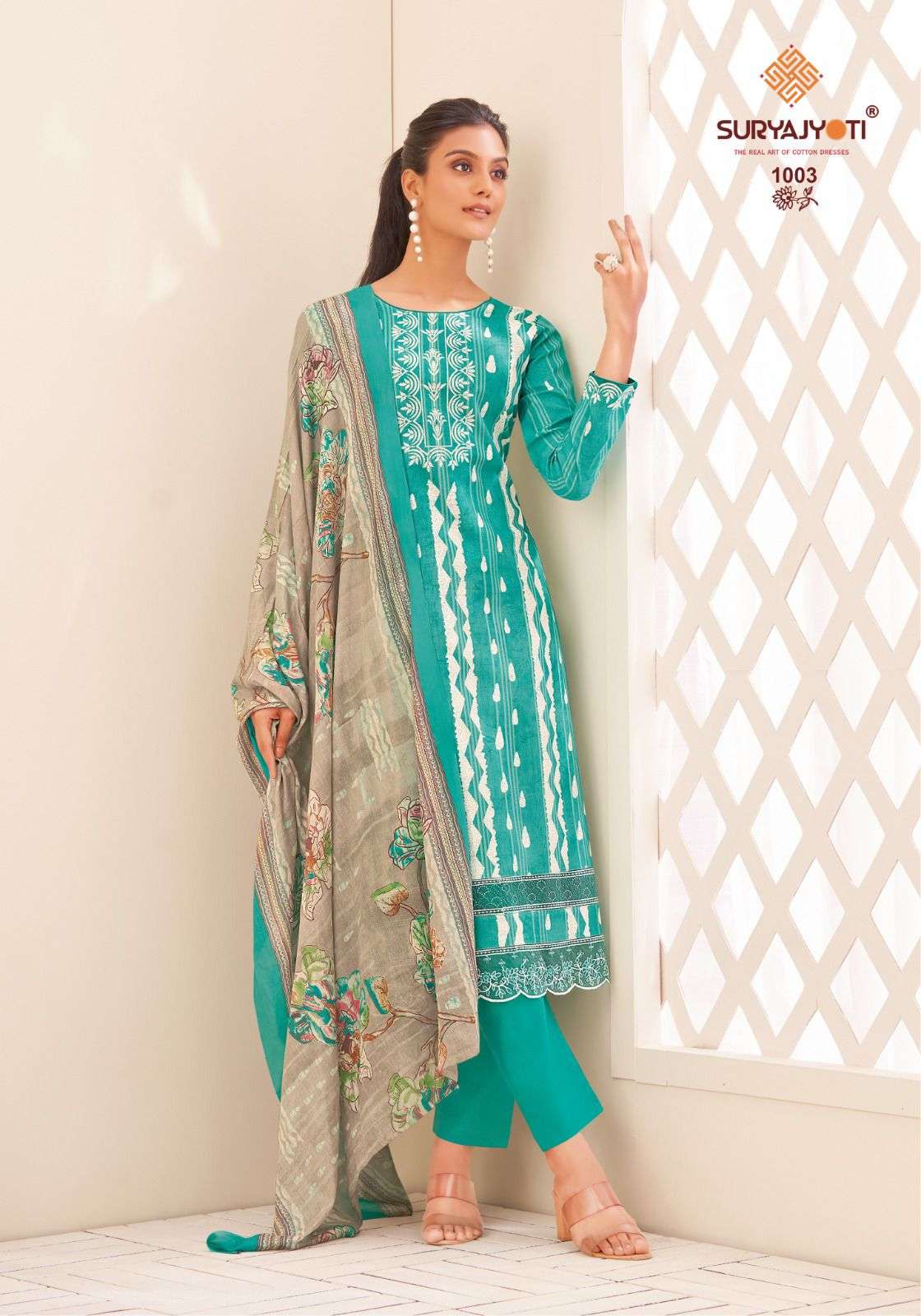 SURYAJYOTI PREMILA VOL 1 COTTON PRINT FANCY WORK SALWAR SUIT