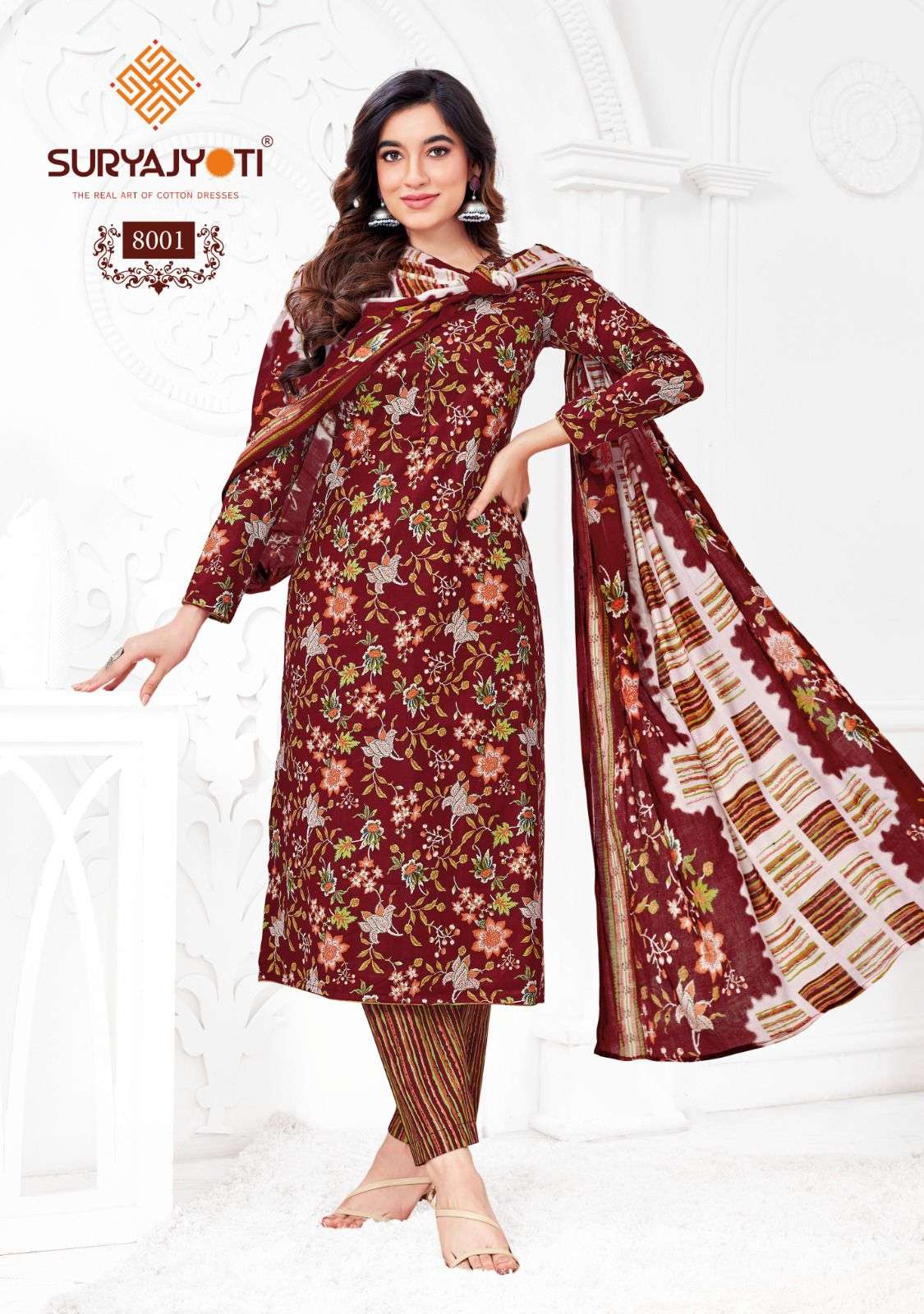 SURYAJYOTI PREYASI VOL 8 COTTON JAIPURI PRINT SALWAR SUIT