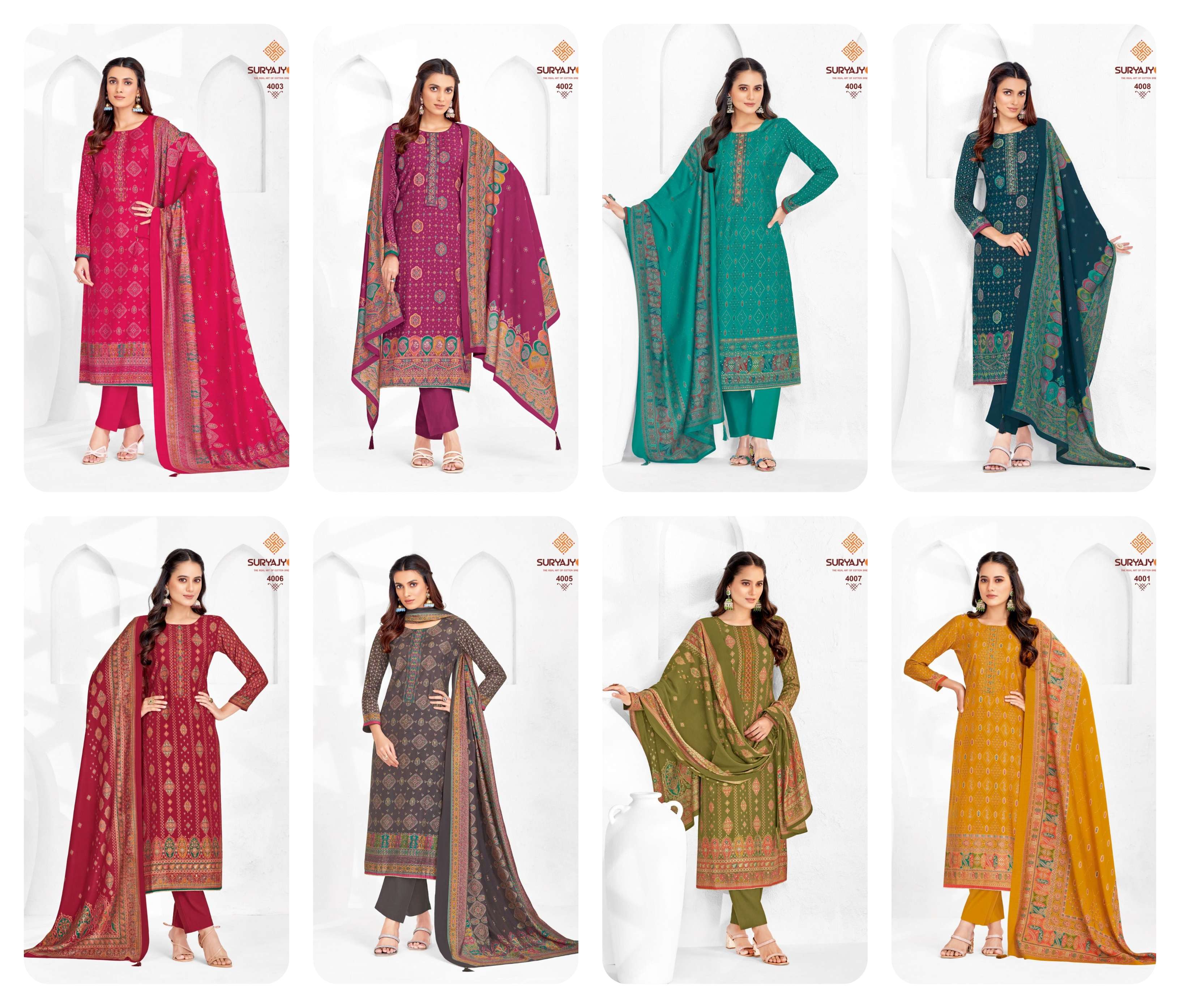 SURYAJYOTI PUSHPA VOL 4 MODAL FOIL PRINTS SALWAR SUIT