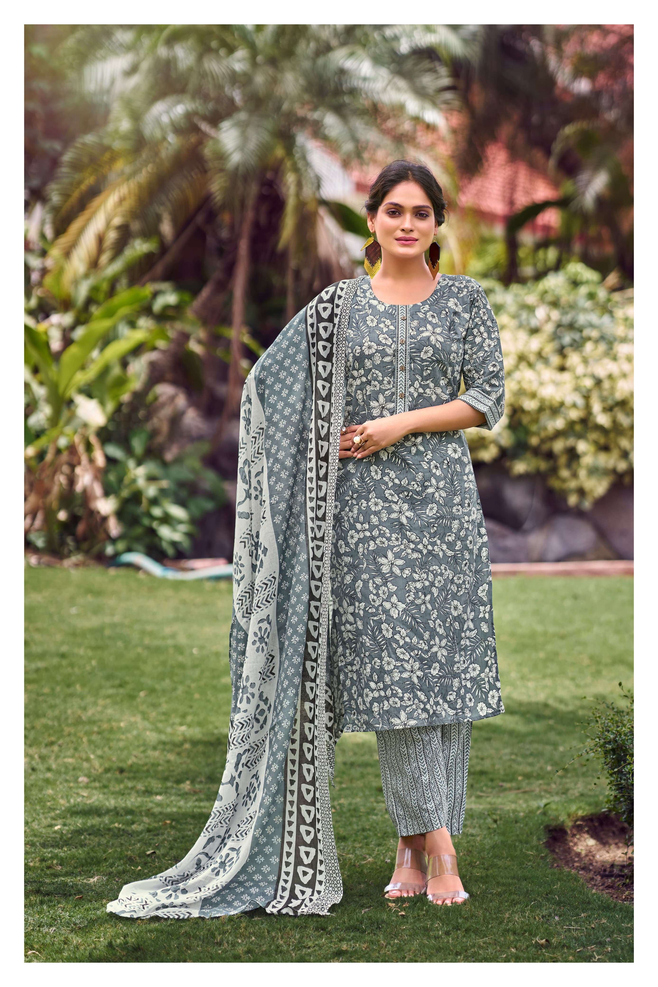 TIPS AND TOPS  SUMMER FASHION VOL 7 COTTON PRINT FANCY KURTI COMBO SET 