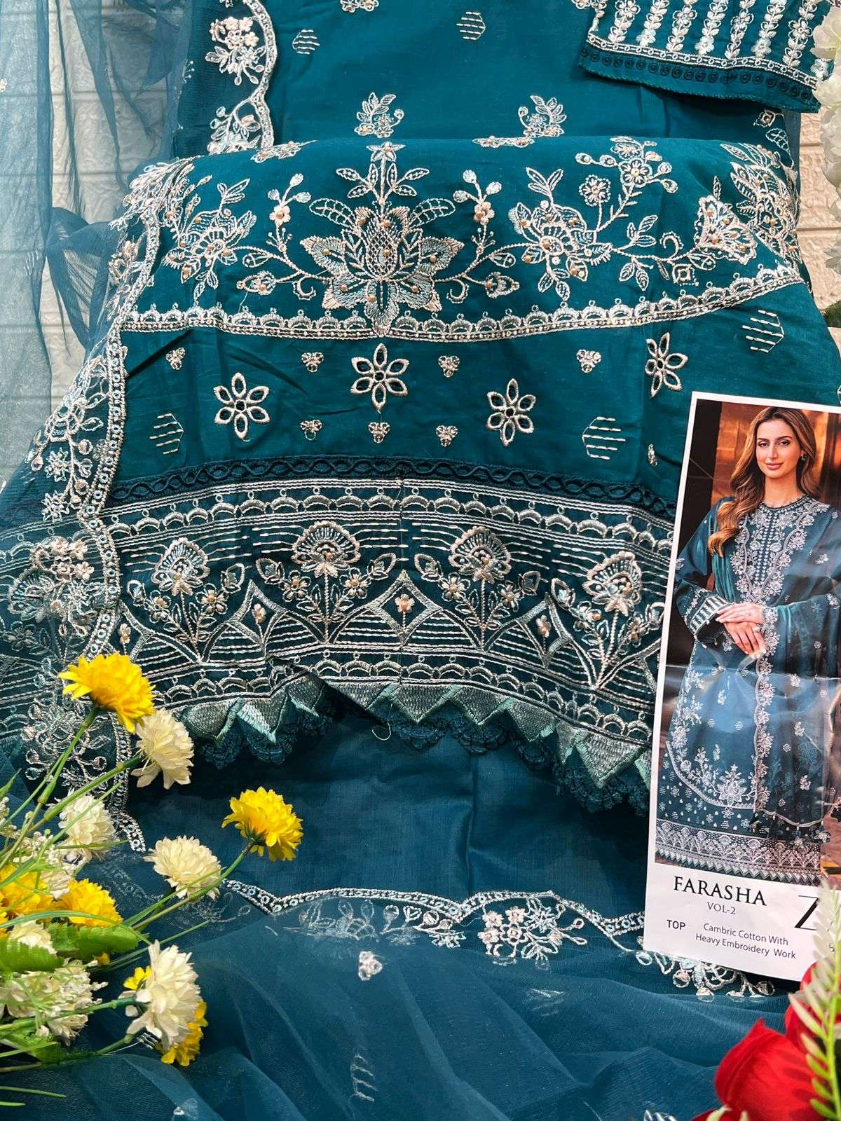 ZAHA FARASHA VOL 2 COTTON EMBROIDERY DESIGNER PAKISTANI SUIT