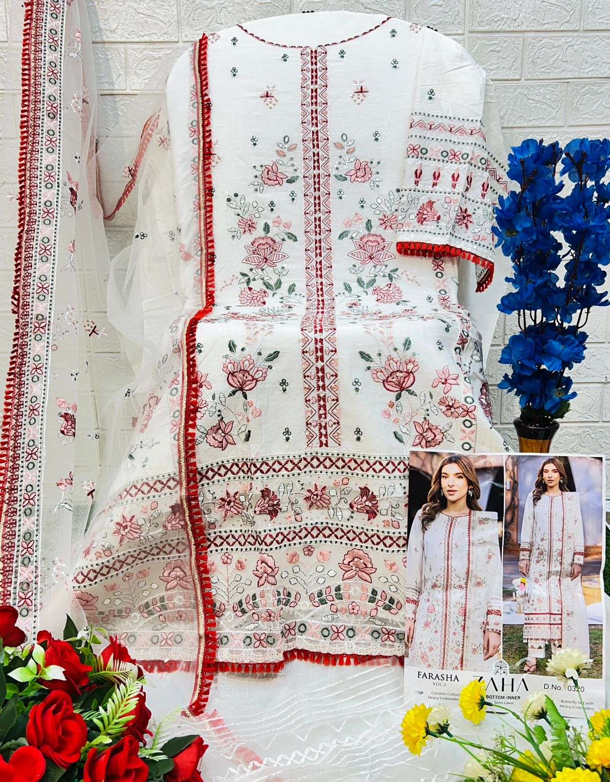 ZAHA FARASHA VOL 2 COTTON EMBROIDERY DESIGNER PAKISTANI SUIT