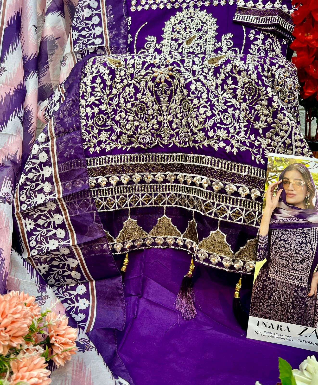ZAHA INARA VOL 1 COTTON HEAVY EMBROIDERY DESIGNER PAKISTANI SUIT