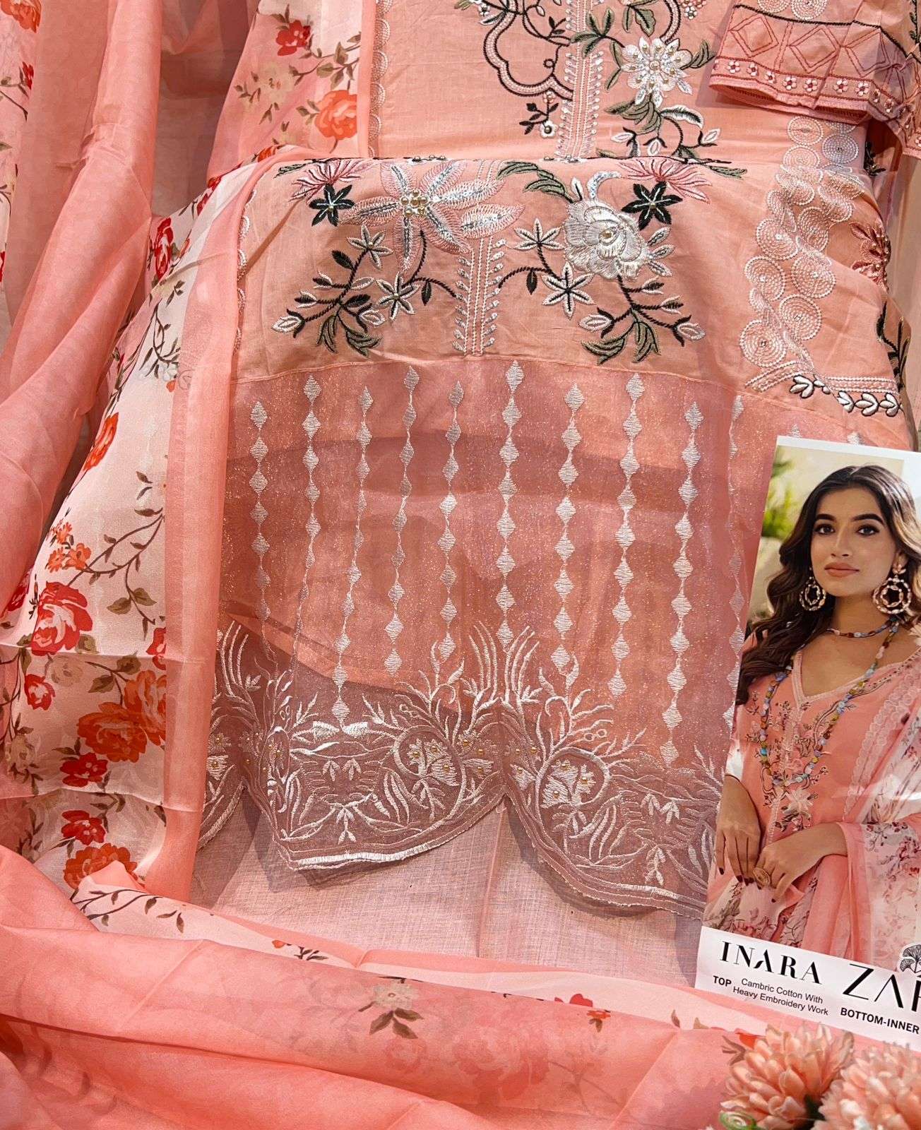 ZAHA INARA VOL 1 COTTON HEAVY EMBROIDERY DESIGNER PAKISTANI SUIT