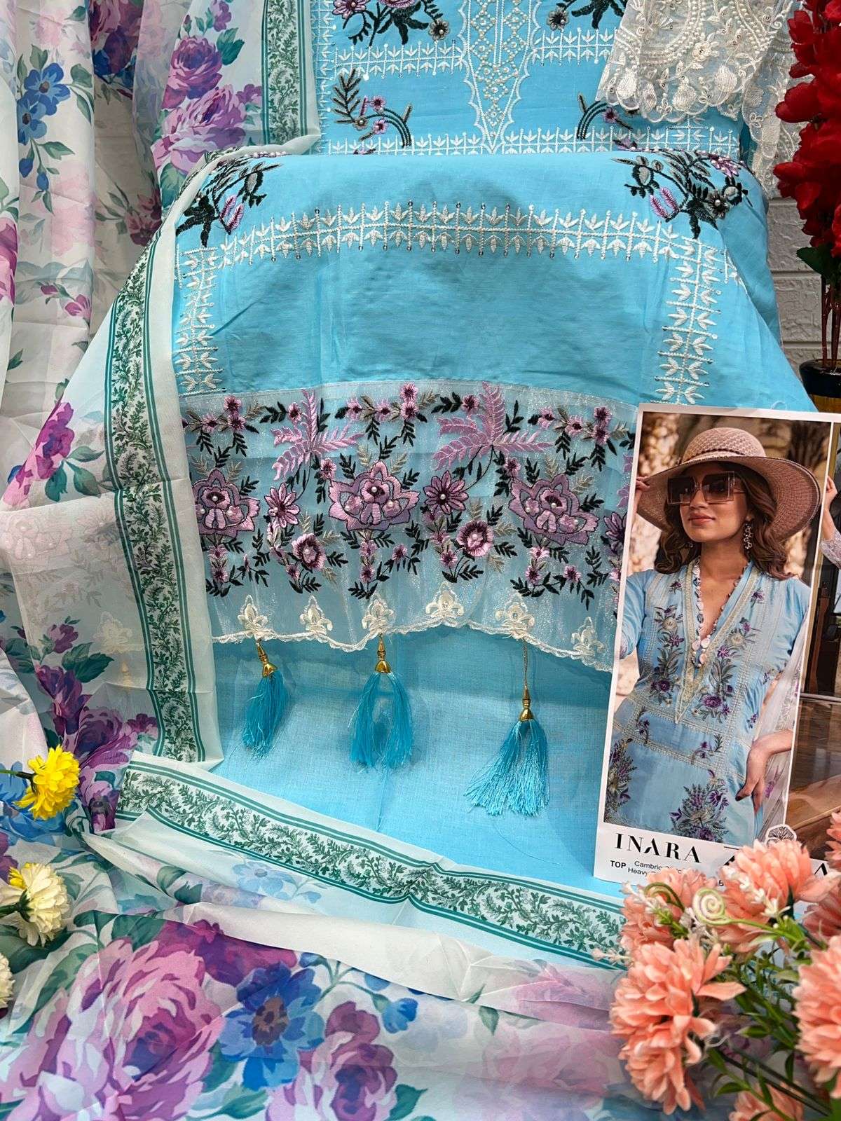 ZAHA INARA VOL 1 COTTON HEAVY EMBROIDERY DESIGNER PAKISTANI SUIT