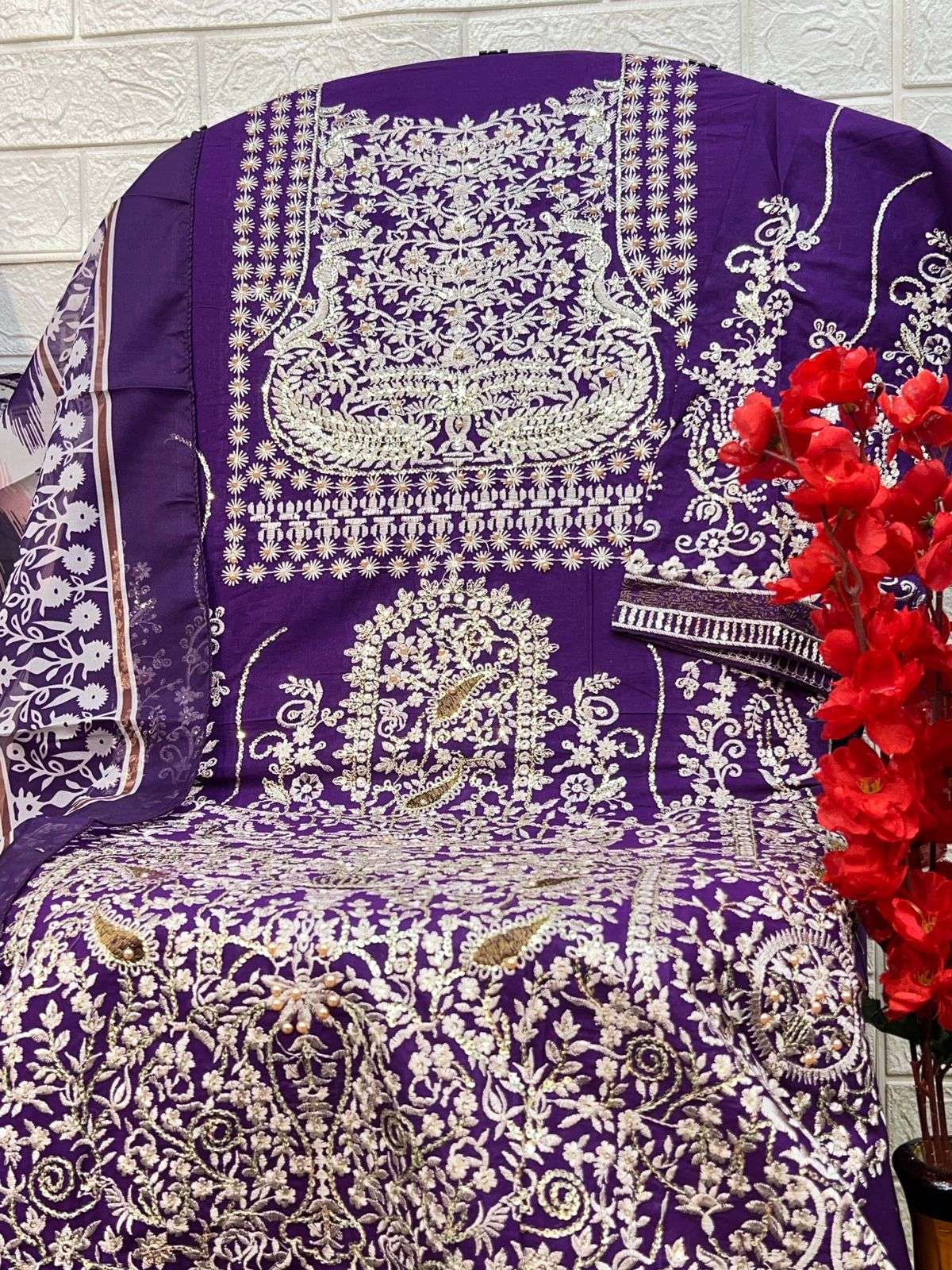 ZAHA INARA VOL 1 COTTON HEAVY EMBROIDERY DESIGNER PAKISTANI SUIT