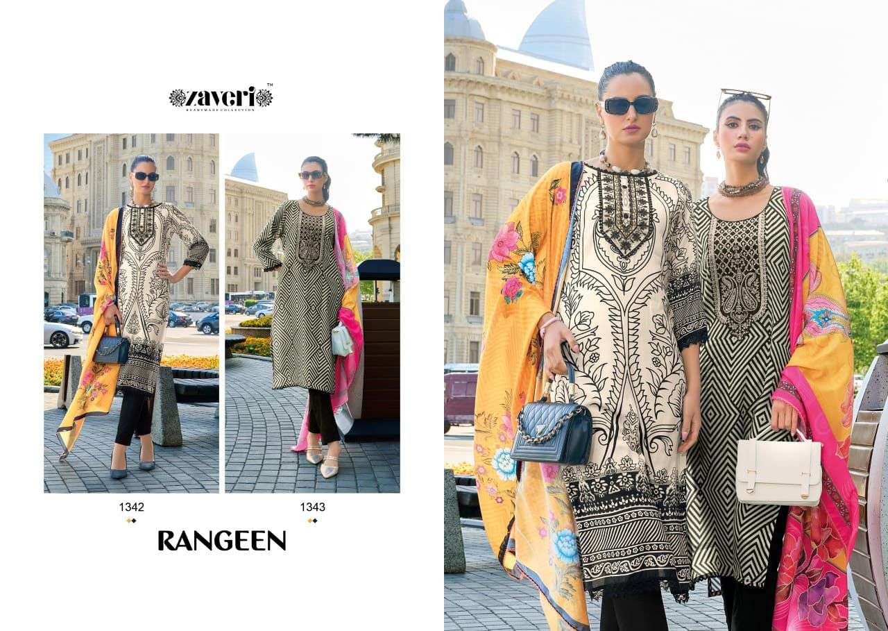 ZAVERI WOMAN BEAUTY RANGEEN MUSLIN FANCY EMBROIDERY WORK SUIT