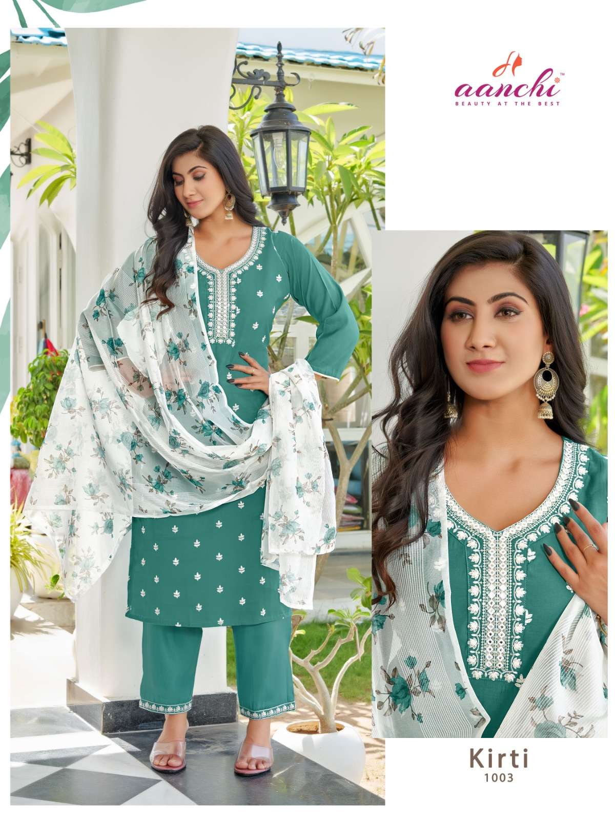 AANCHI KURTIS KIRTI SILK FANCY LADIES KURTI COMBO SET 