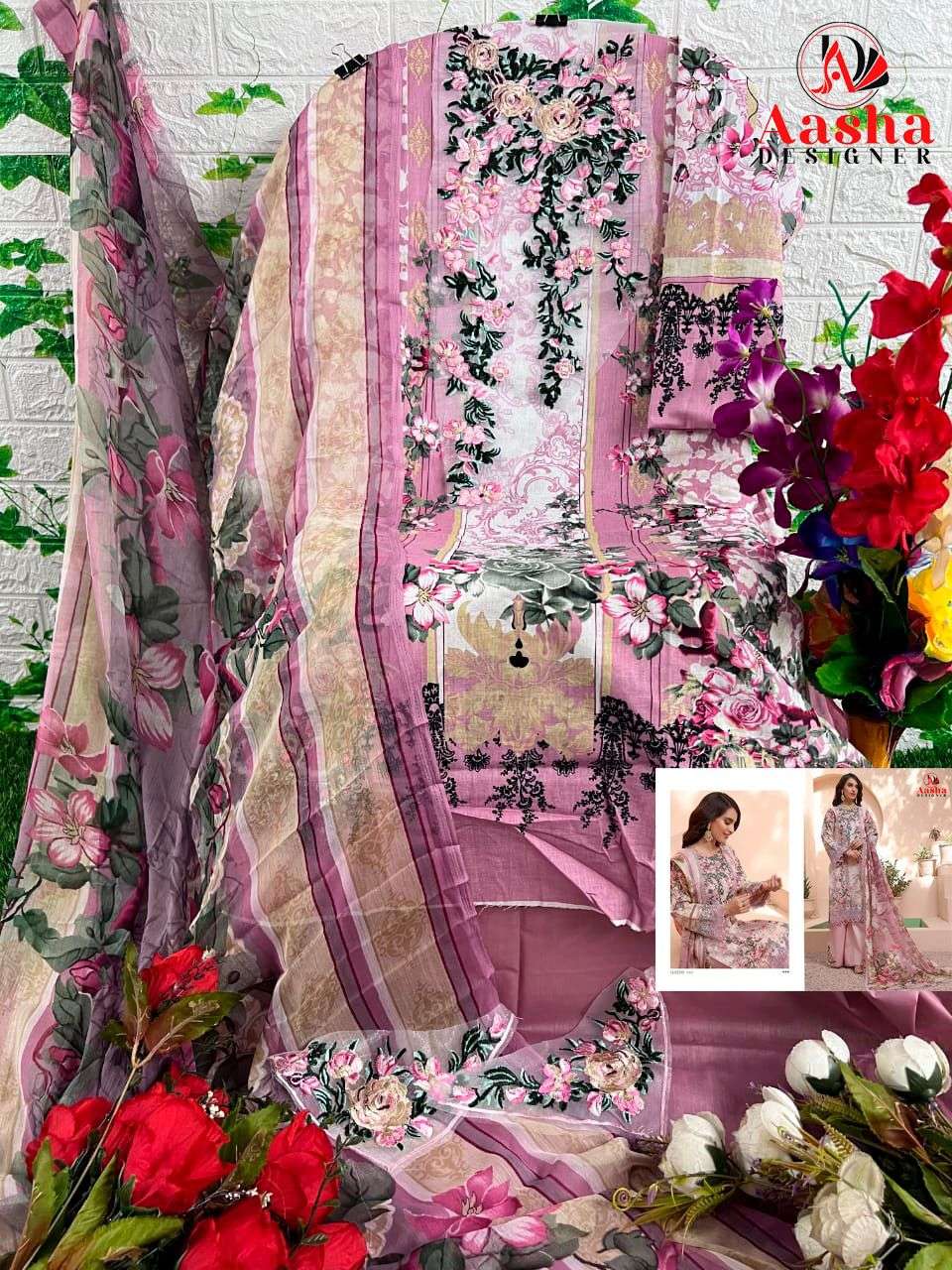 AASHA DESIGNER D NO 1004 COTTON SALWAR KAMEEZ 
