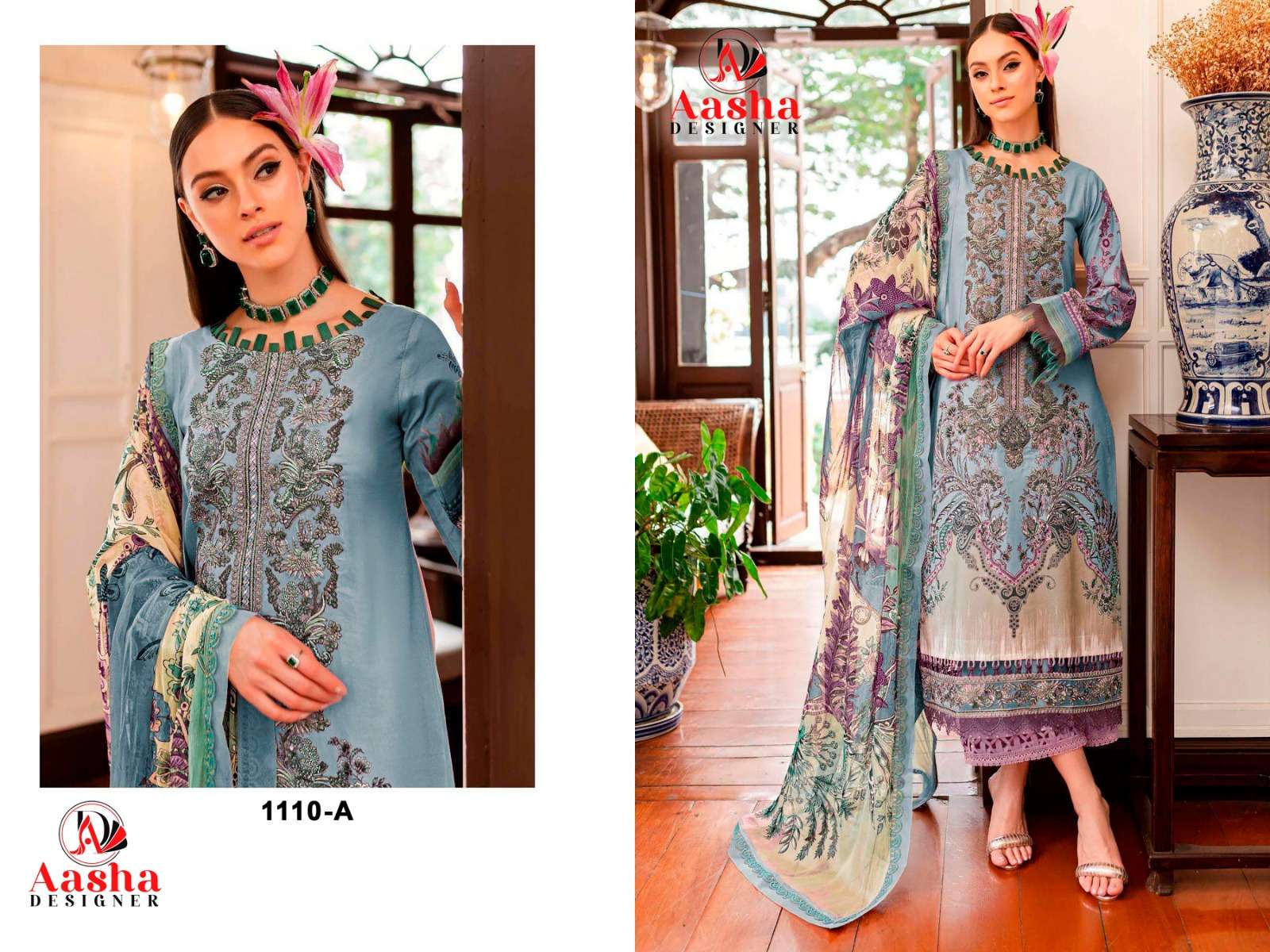 AASHA DESIGNER QUEEN COURT VOL 7 COTTON SALWAR KAMEEZ 