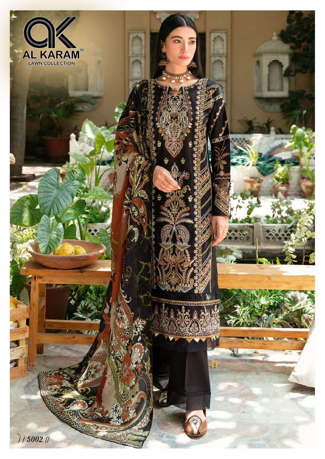 AL KARAM QUEENS COURT VOL 5 COTTON DIGITAL PRINT SUIT