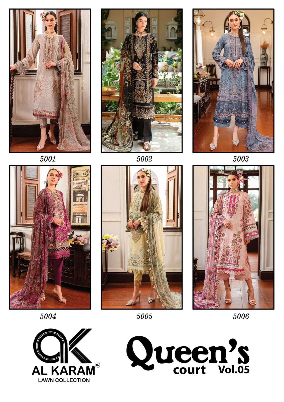 AL KARAM QUEENS COURT VOL 5 COTTON DIGITAL PRINT SUIT