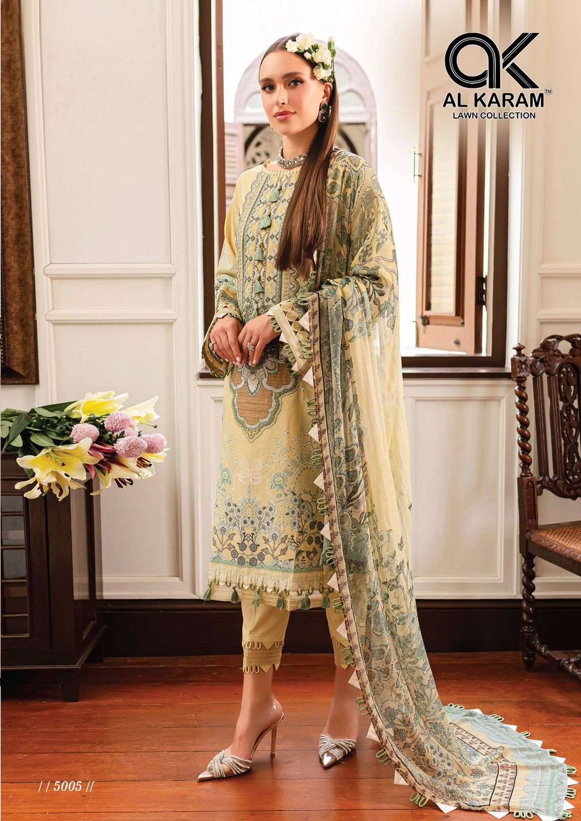 AL KARAM QUEENS COURT VOL 5 COTTON DIGITAL PRINT SUIT