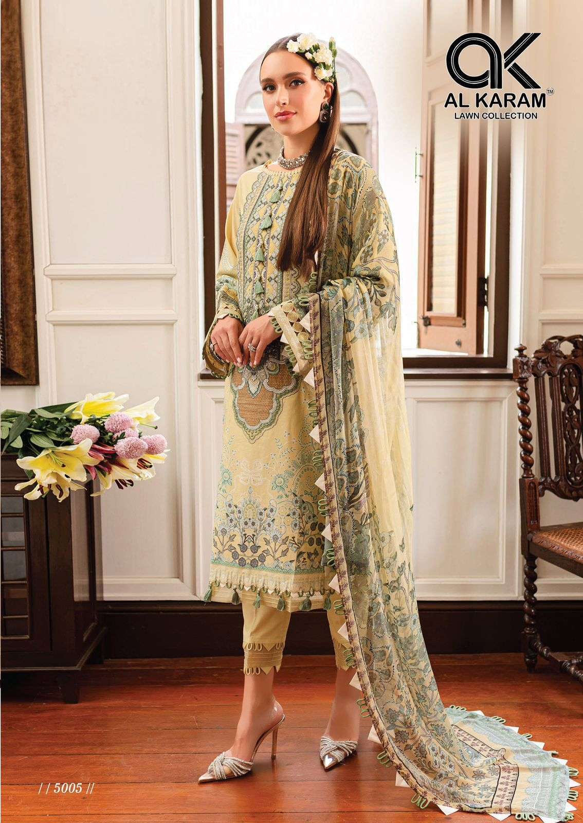 AL KARAM QUEENS COURT VOL 5 COTTON DIGITAL PRINT SUIT