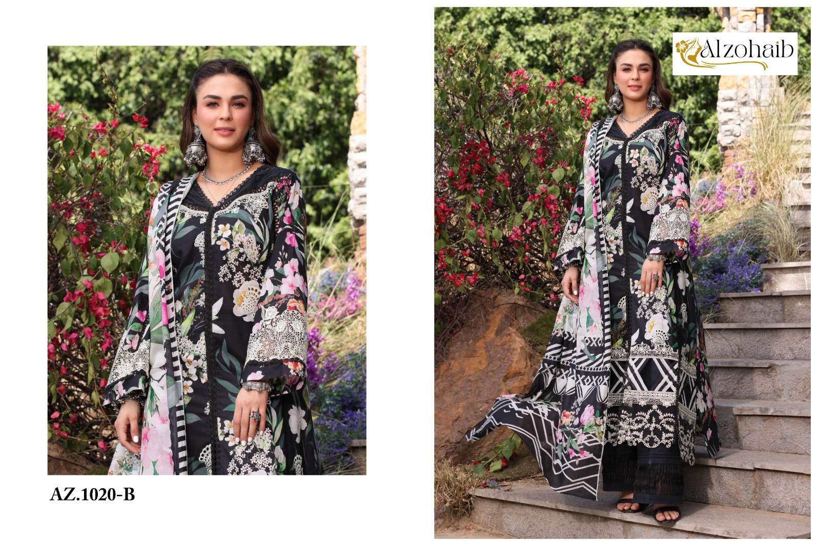 AL ZOHAIB ELAF CHIKANKARI VOL 2 COTTON SALWAR KAMEEZ 