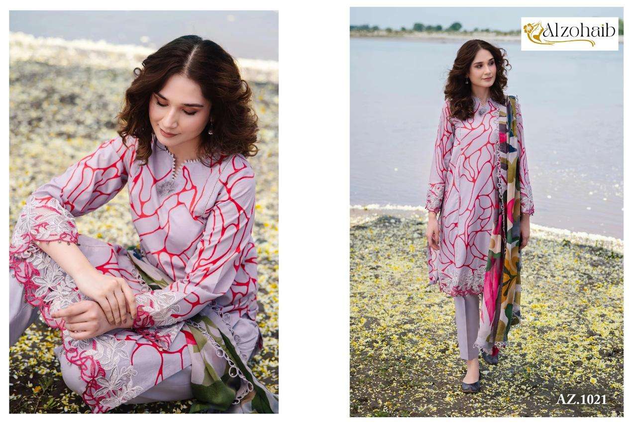 AL ZOHAIB M BASIC COTTON PATCH EMBROIDERY WORK SALWAR KAMEEZ 