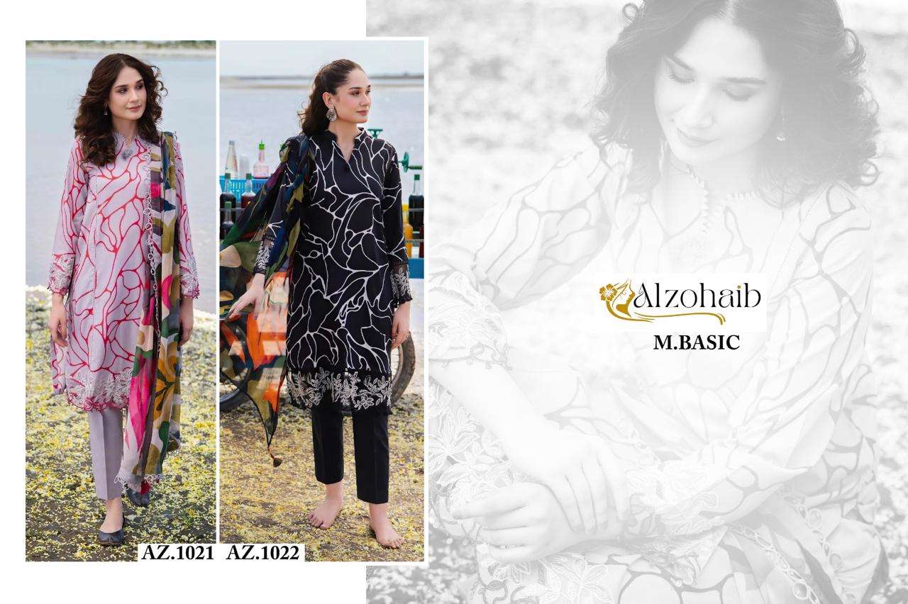 AL ZOHAIB M BASIC COTTON PATCH EMBROIDERY WORK SALWAR KAMEEZ 