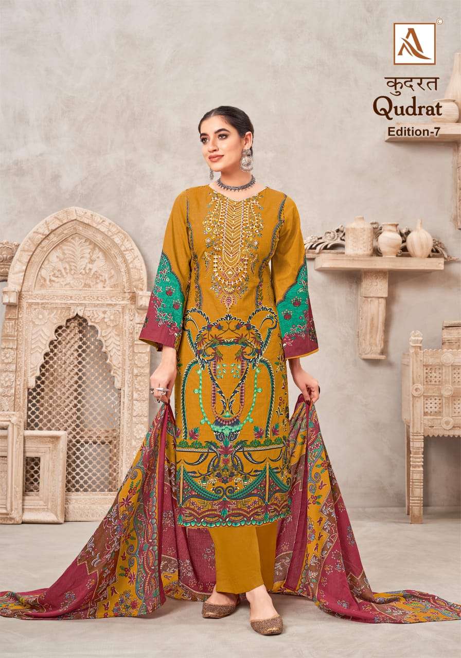 ALOK SUITS QUDRAT EDITION VOL 7 COTTON FANCY WORK SUIT