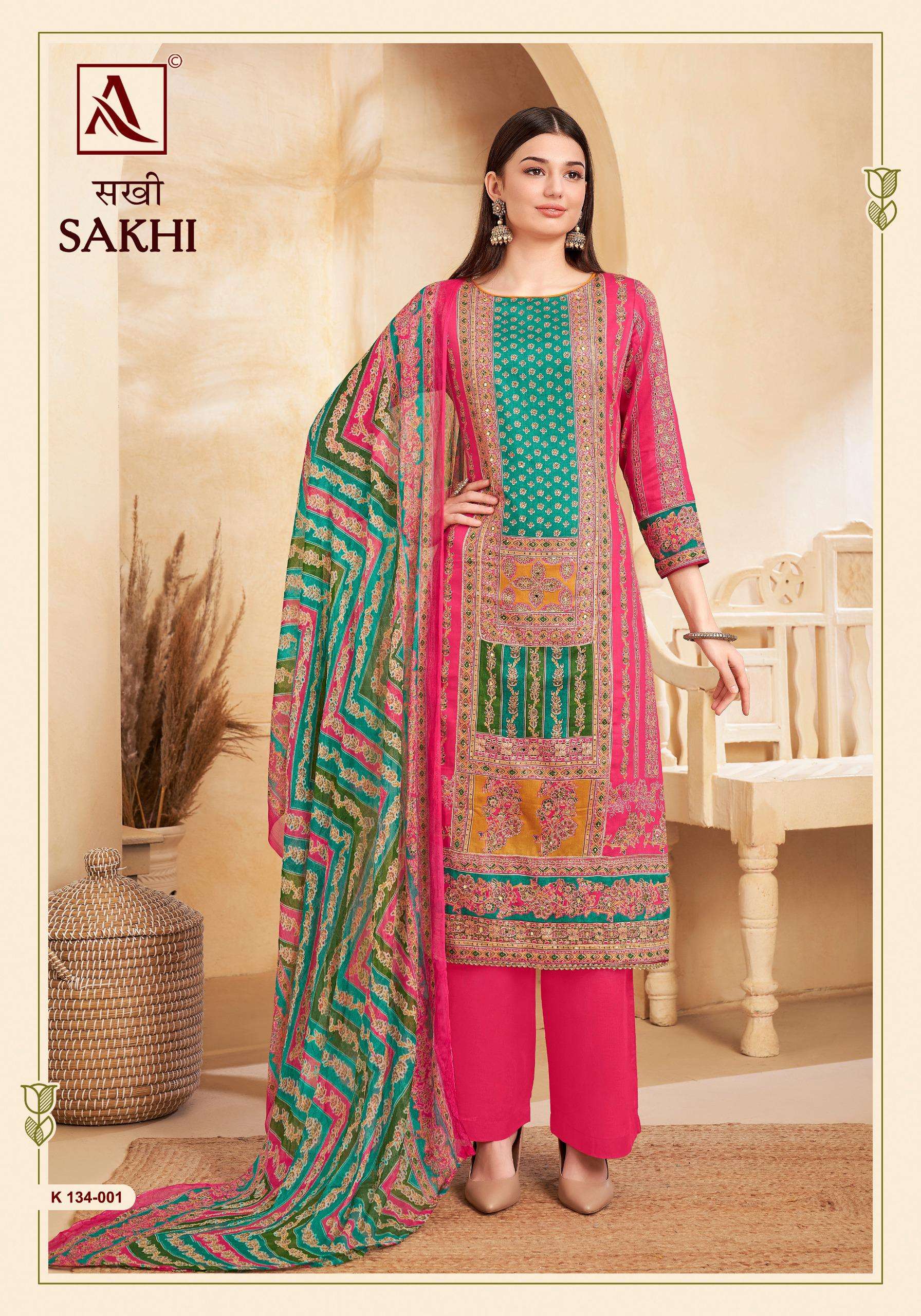 ALOK SUITS SAKHI JAM COTTON FANCY HAND WORK SUIT
