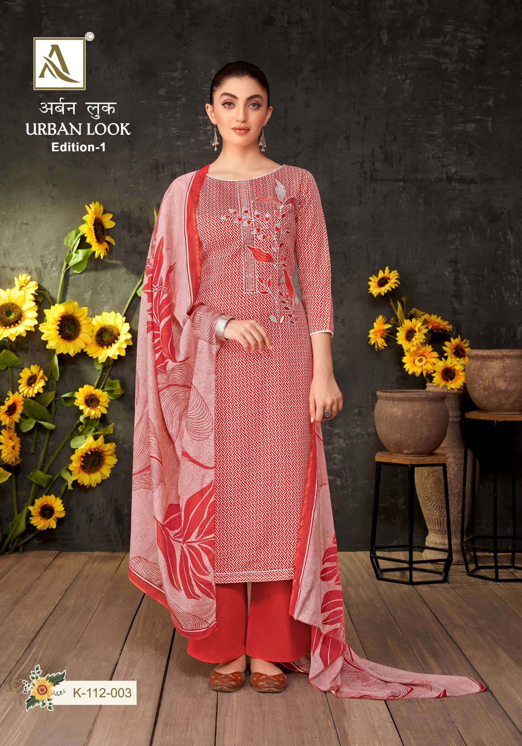 ALOK SUITS URBAN LOOK JAM COTTON FANCY EMBROIDERY WORK SUIT