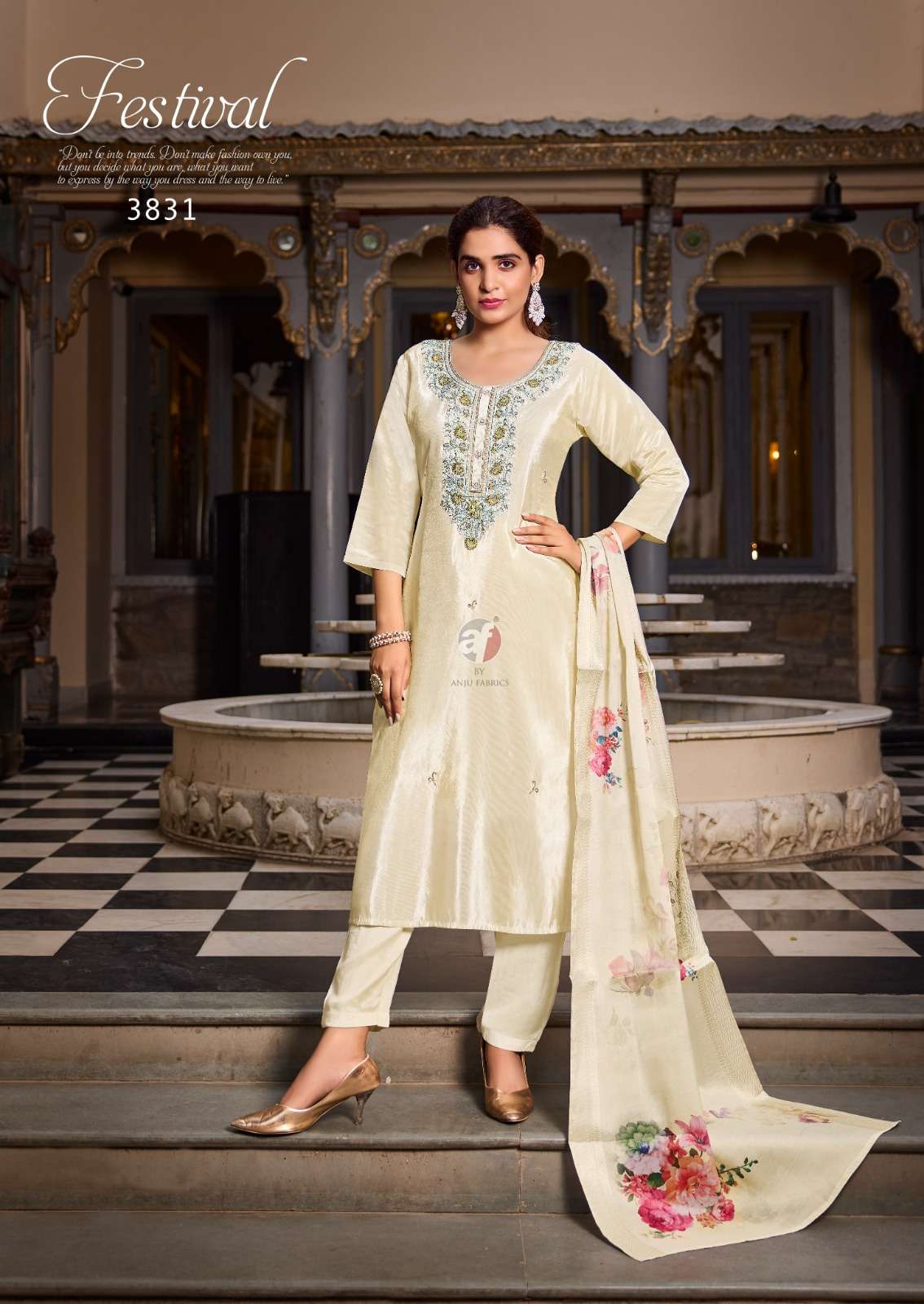 ANJU FABRICS SILK AFFAIR VOL 4 SHIMMER FABRICS HEAVY DESIGNER SUIT