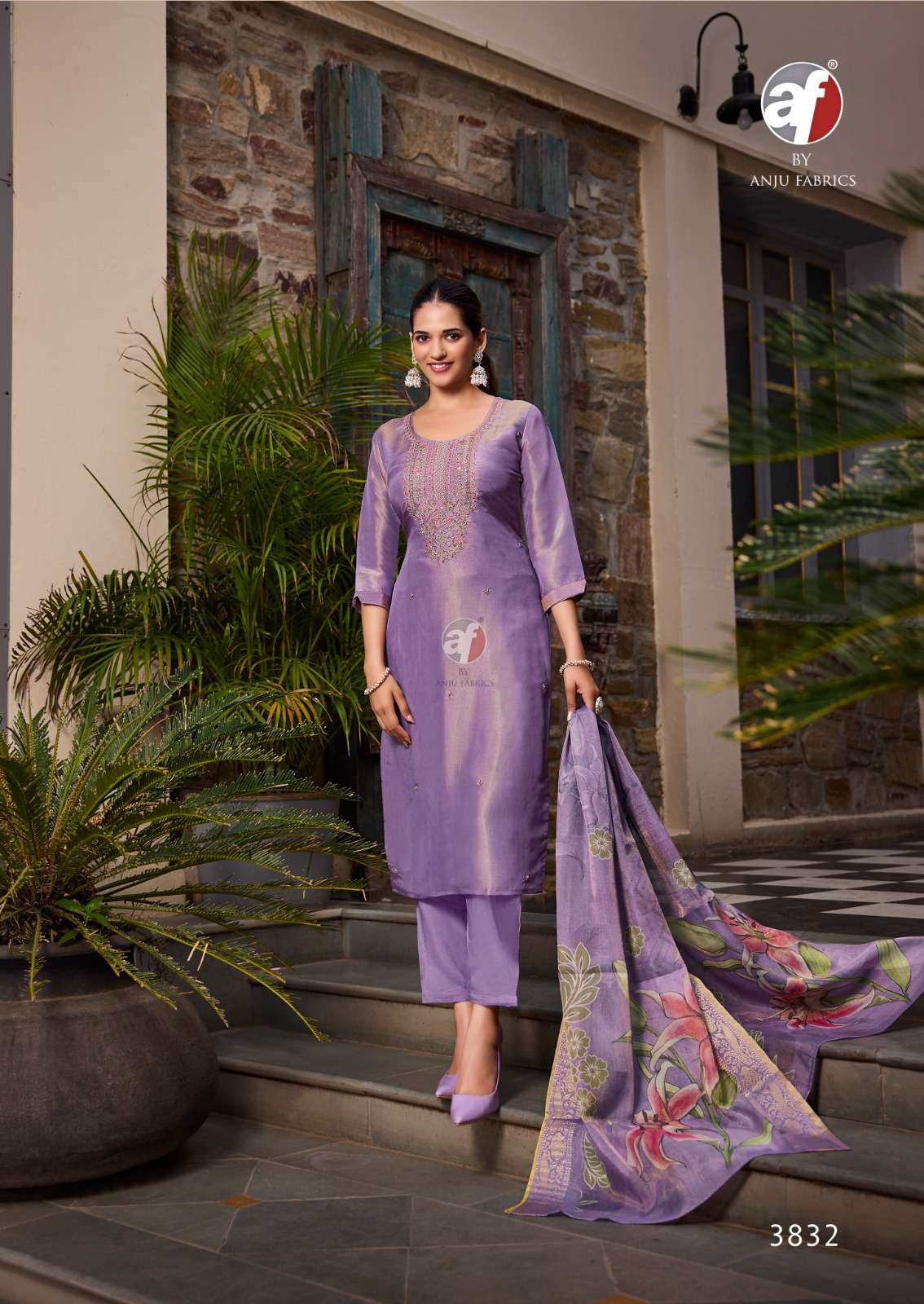 ANJU FABRICS SILK AFFAIR VOL 4 SHIMMER FABRICS HEAVY DESIGNER SUIT