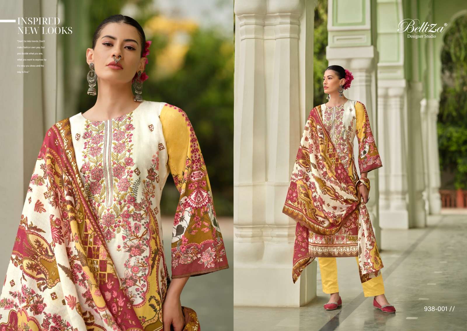 BELLIZA DESIGNER STUDIO NAIRA VOL 60 COTTON PRINT WITH FANCY WORK SUIT