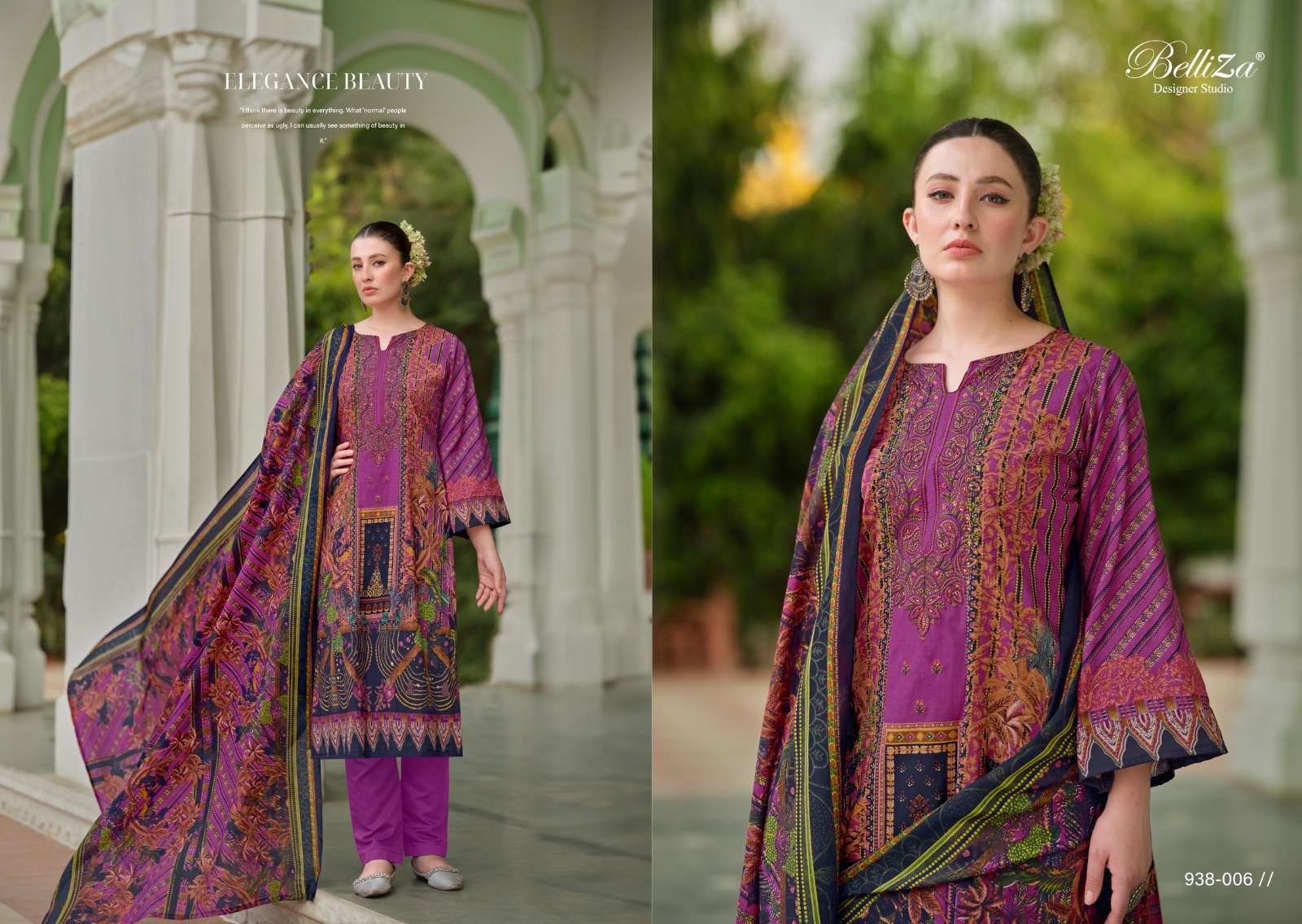 BELLIZA DESIGNER STUDIO NAIRA VOL 60 COTTON PRINT WITH FANCY WORK SUIT
