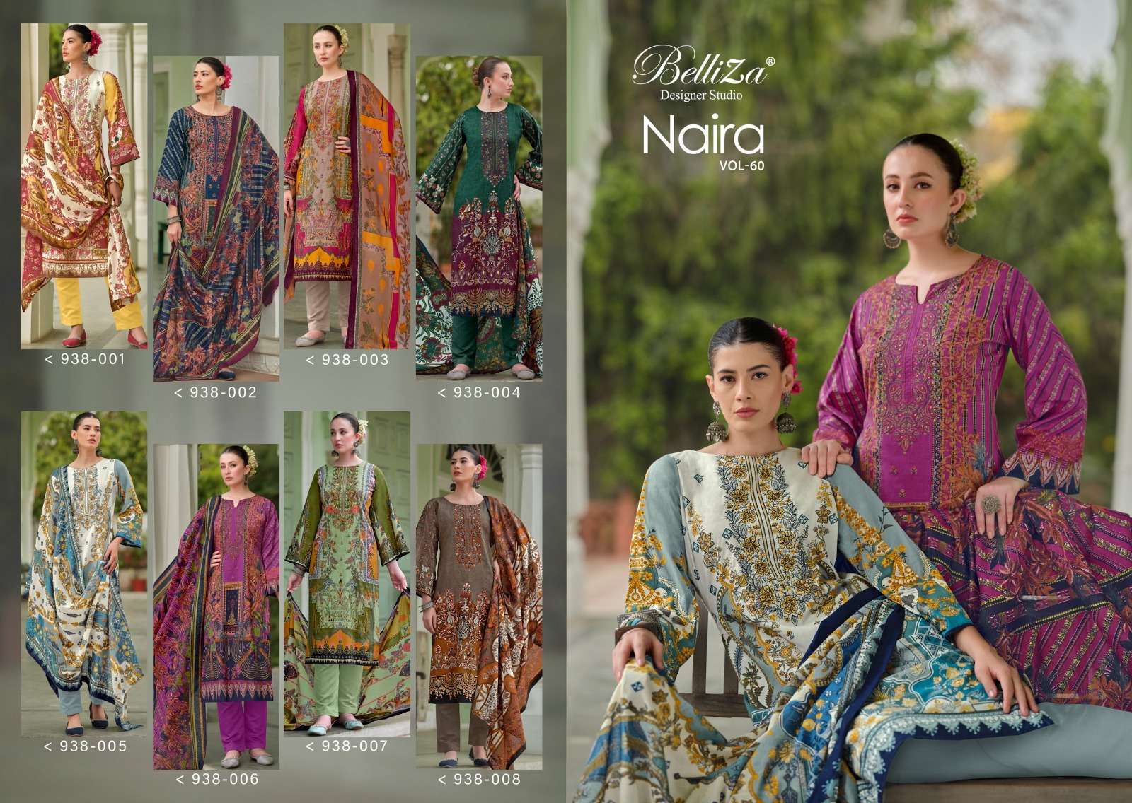 BELLIZA DESIGNER STUDIO NAIRA VOL 60 COTTON PRINT WITH FANCY WORK SUIT
