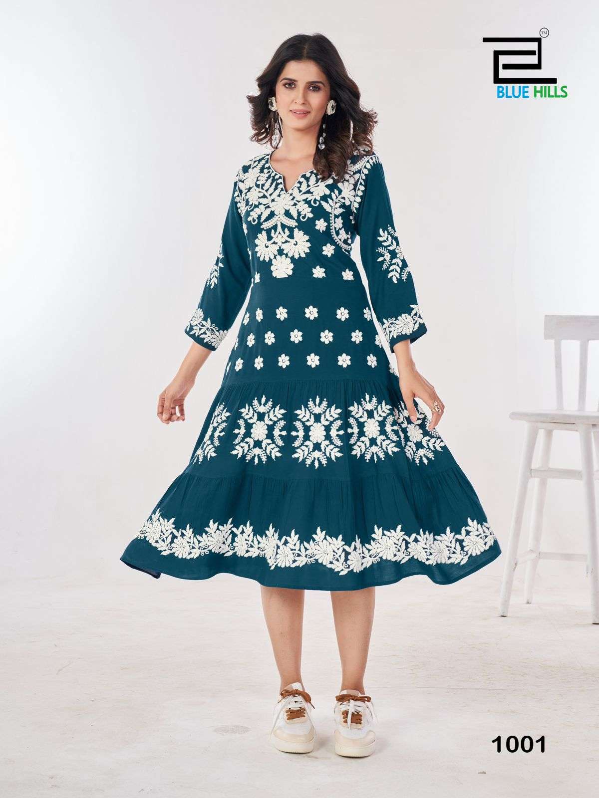 BLUE HILLS KIARA VOL 10 RAYON FANCY LUCKNOWI WORKS KURTI